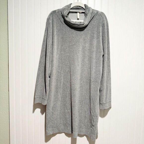 J. Jill Dresses & Skirts - J Jill Gray Velour Dress Cowl Neck Size Large